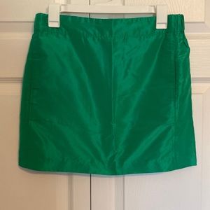 J. Crew Green Silk Skirt. Size 4.